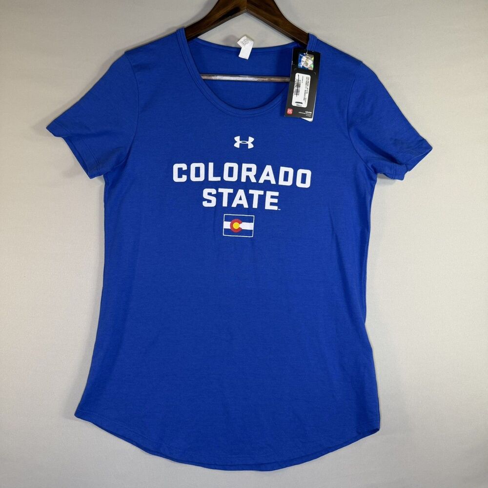 CSU Rams Under Armour Short Sleeve Shirt Men's Womens Blue Small NWT Unisex